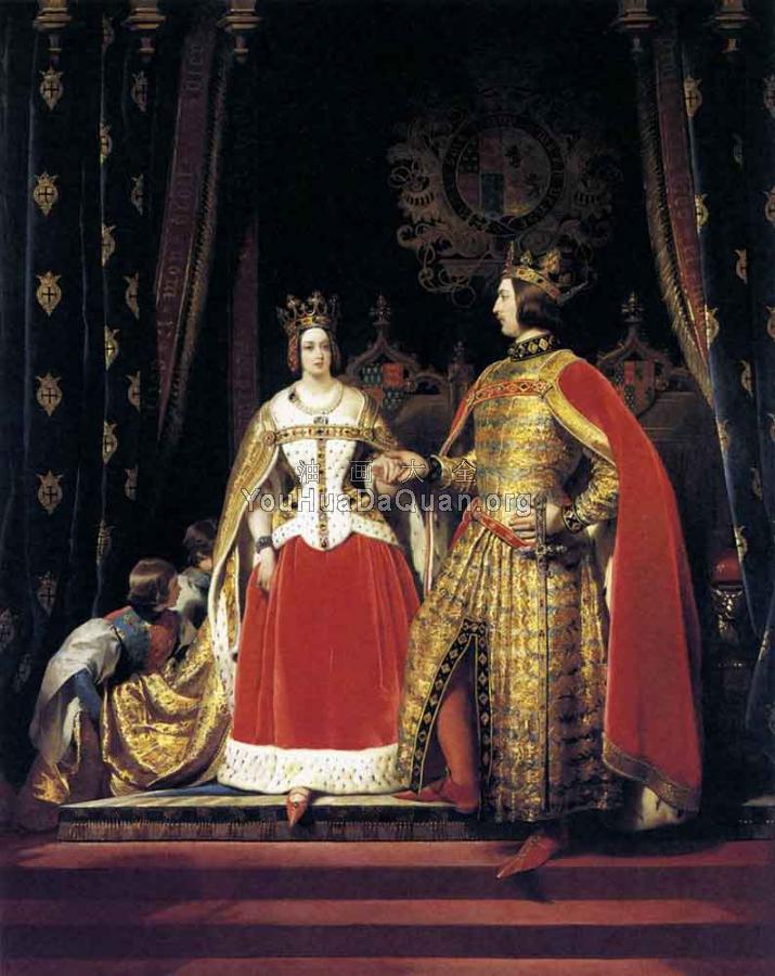 Queen Victoria and Prince Albert at the Bal Costume - 埃德温·亨利·兰德希尔爵士